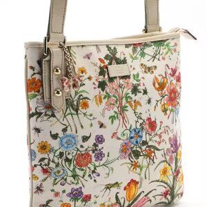 Gucci Crossbody Floral Print Bag with Butterfly Bag Charm